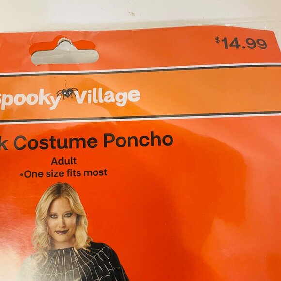 Spooky Village Quick Costume Poncho Adult One Size Fits Most 100% Polyester Hall - Picture 2 of 3